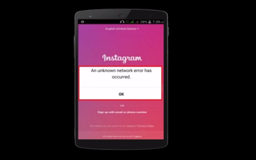 An unknown network error has occurredاینستاگرام | رایانه کمک