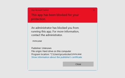برطرف کردن  This app has been blocked for your protection | خدمات کامپیوتری رایانه کمک 