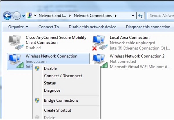 فعالسازی کارت شبکه وای فای برای اتصال به اینترنت | پشتیبان اینترنت 