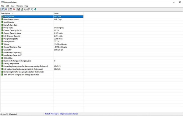 استفاده از نرمافزار BatteryInfoView برای تست سلامت باتری | رایانه کمک