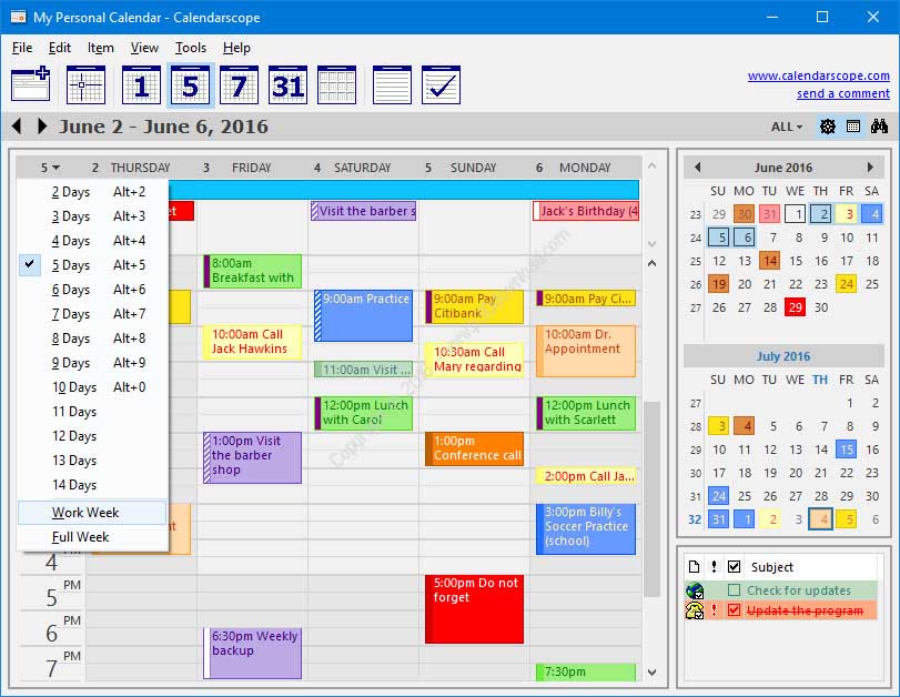 ( برنامه تقویم فارسی Calendarscope   | رایانه کمک )