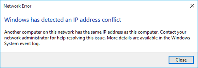 ارور windows has detected IP address conflict | پشتیبان شبکه رایانه کمک