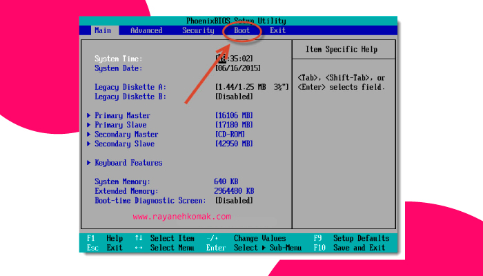 رفع ارور hard drive not found در لپتاپ