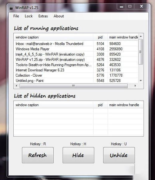 استفاده از WinRAP  برای پنهان کردن برنامه‌های در حال اجرا - ارتباط با کارشناسان کامپیوتری